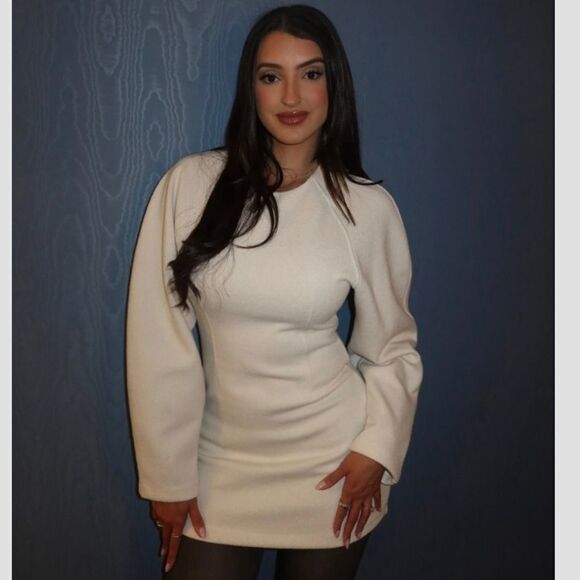 NWT ZARA VOLUMINOUS SLEEVE DRESS - Picture 4 of 15